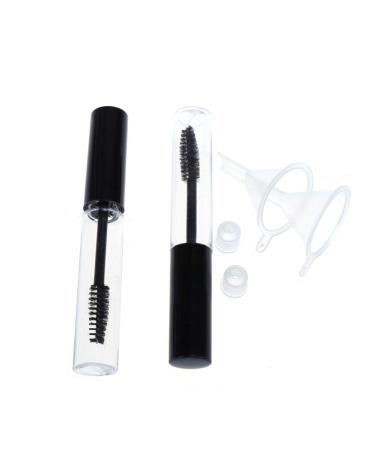 Lurrose 2pcs 10ml Empty Mascara Tube with Eyelash Wand Refillable Mascara Tube and Funnel for Travel 4pcs As Shown
