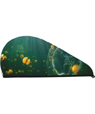 Jelly Fish Microfiber Hair Towel for Women - Soft Super Absorbent Coral Velvet Quick Dry Hair Wrap for Long Curly & Thick Hair - Buy Online on GoSupps.com