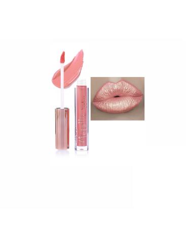 Matte Metallic Lip Gloss Long Lasting Waterproof Strong Pigmented Not Stick Cup Diamond Shimmer Liquid Lipstick Makeup for Women 0.15 Fl Oz (Pack of 1) A