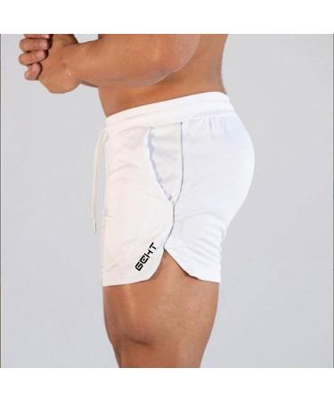 Vedolay Men's Casual Cotton Shorts with Drawstring Waist and Pockets - White, Large - Buy Online on GoSupps.com
