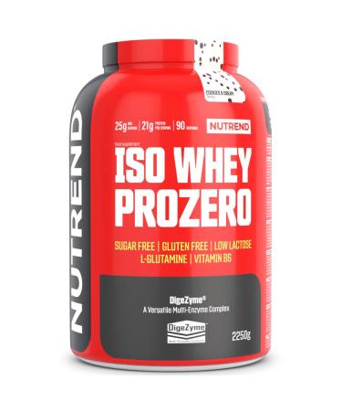 NUTREND Iso Whey ProZero 2250g - High quality whey protein isolate without added sugar (Cookies & Cream)