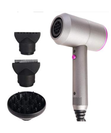Hair Dryer Professional Ionic Hairdryer 2000W Salon Fast Drying Blow Dryers 3 Heat Settings Low Noise Blow Dryers Powerful AC Motor with 2 Nozzle and Diffuser for Home and Salon Men and Women Small