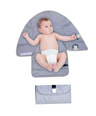 Nappy Clutch Baby Changing Pad Waterproof & Foldable Changing Mat with Head Cushion Travel Home Change Mat Organizer Bag for Toddlers Infants and Newborns