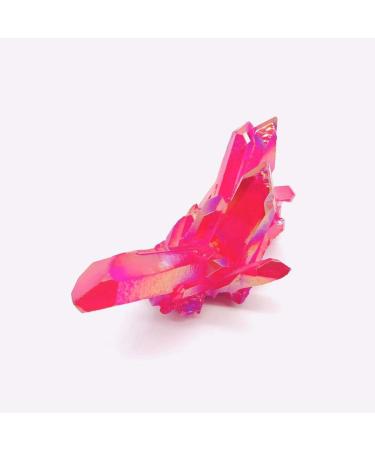 1pc 100g-180g Rough Pink and red Aura Titanium Quartz Stone Crystal with Cluster geode Specimen Natural Stones and Minerals - Buy Online on GoSupps.com