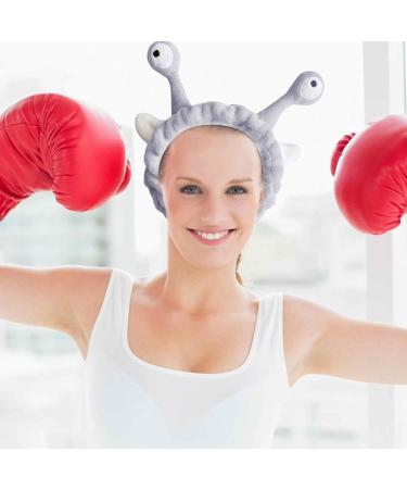 Makeup Headband - Adjustable Makeup Headband Elastic Plush Snail Eyes Headbands For Women | Cartoon Flufy Face Washing Head Hoop Cute Hair Accessories For Spa Exercise Fix Hair/5.9 * 3.93in Gray - Buy Online on GoSupps.com