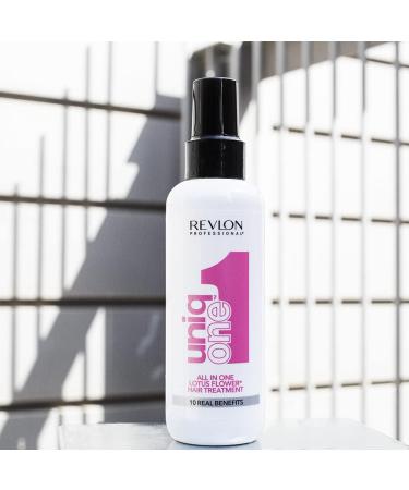 Revlon UniqONE Professional Leave In Conditioner 150ml - Vegan Hair Treatment for Shine & Frizz Control - Lotus Flower Fragrance - For All Hair Types - Buy Online on GoSupps.com