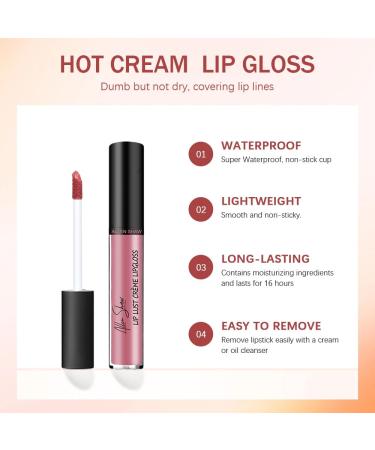 2PCS Waterproof Cream Lip Gloss - Non-Fading Moisturizing Liquid Lipstick for Women | Vivid Colorful Makeup 2024 - Buy Online on GoSupps.com