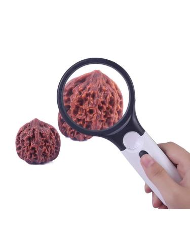 Magnifying Glasses Illuminated Magnifying Glass with Led Light Old Man Reading Magnifier 10X 30X Hd Lens Handheld Maintenance Lighting Jade Identification Comfortable Anniversary
