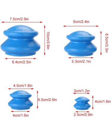 Blue Massage Cups - 4pcs Silicone Cupping Set for Body & Face | Portable Chinese Cupping Therapy - Buy Online on GoSupps.com