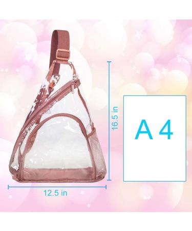 Clear Pink Stadium Approved Sling Bag | Transparent PVC Crossbody Backpack - Buy Online on GoSupps.com