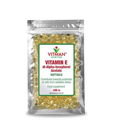 Vitamin E 400 IU 90 Softgels Natural Antioxidant Source D-Alpha Tocopherol Anti Ageing High Potency and Absorption