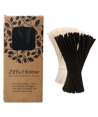 Ziffs Home 120 Black Fibre Reed Diffuser Sticks - 20cm x 4mm - Thick Diffuser Reeds Sticks - Diffuser Sticks for Diffuser Oils Fragrance Refill - Fibre Reeds for Diffusers - Buy Online on GoSupps.com