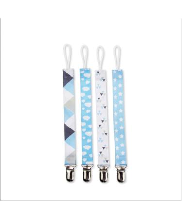 Culasign 4 piece of pacifier strap baby pacifier chain clip unisex pacifier chains for baby with plastic clip cotton pacifier strap fabric for bib triangular triangle sucker pacifier (7#)