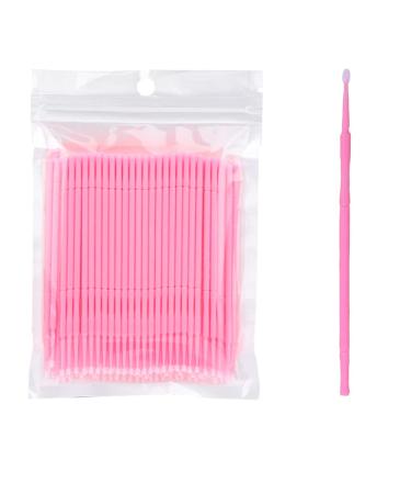 100pcs Micro Applicators Brushes Disposable Eyelash Extension Make Up Mascara Brushes for Eyelash Extension - Pink  BK-10467