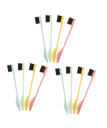 FRCOLOR 12 Pcs Double Ended Eyebrow Brush Hairline Brush Hairbrushes Lash Tool Styling Comb Teeth Dual Eye Lash Combs Hair Line Comb Eyebrow Brush Combs Multipurpose Abs Eyebrow Comb