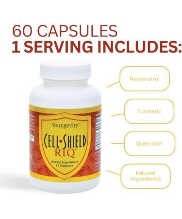 Youngevity Cell Shield RTQ | Powerful Antioxidant Support | Reservatrol | 60 Capsules - (4 Pack) - Buy Online on GoSupps.com