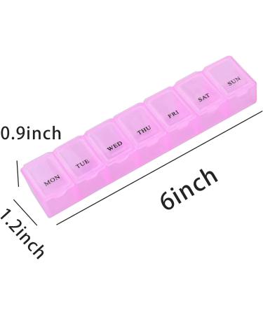 Pill Box Organiser 7 Day One Time a Day Pill Dispenser Storage Case for Medication Supplements Vitamins and Cod Liver Oil Pink - Buy Online on GoSupps.com