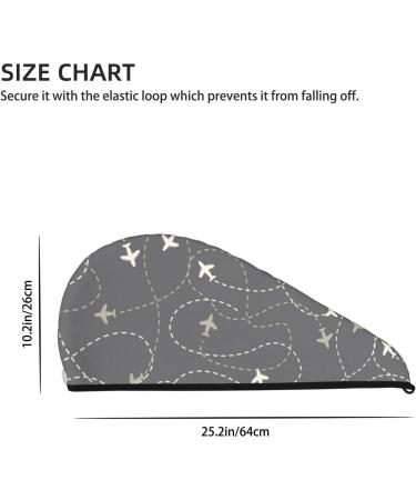 Airplane Routes Microfiber Hair Towel - Super Absorbent Coral Velvet Wrap for Women | Quick Dry for Long Curly & Thick Hair - Buy Online on GoSupps.com