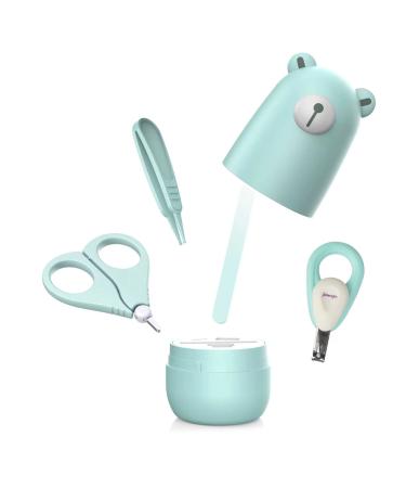 Baby Nail Clippers Set for Newborn Infant Nail kit for New Parents Gift Bear Blue