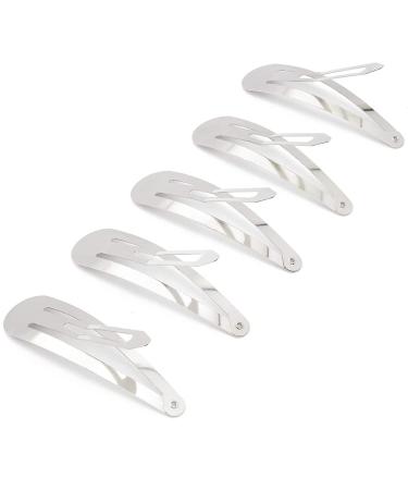 Juvale Snap Hair Clips for Women Girls (60 Count) 3 Inches Silver