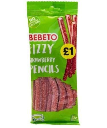 Bebeto Fizzy Strawberry Pencils 12 x 160g (PM)