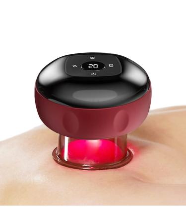 Electrical cupping massager electronic cupping therapy set 3 in 1 cupping set cellulite massager red light heating for cupping scraping and massaging (12 speed)