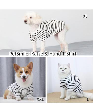 Petsmil Thin Striped Dog Sweater for Small Dogs & Cats - Stretchy Black & White Shirt for Chihuahuas & French Bulldogs - International Shipping Available - Buy Online on GoSupps.com