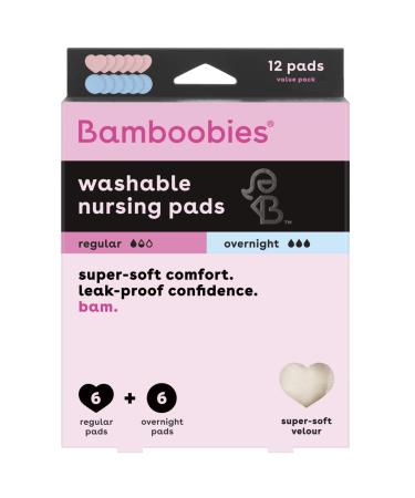 Bamboobies Womens Overnight Nursing Pads  Reusable and Washable  Pink Regular and Blue Overnight  Variety Pack  6 Pair (Pack of 1) 3 Regular Pairs & 3 Overnight Pairs - Buy Online on GoSupps.com