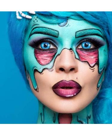 Funnylens Blue Black Crazy Fun Contact Lenses - Perfect for Halloween & Carnival | Free Lens Containers Included! - Buy Online on GoSupps.com
