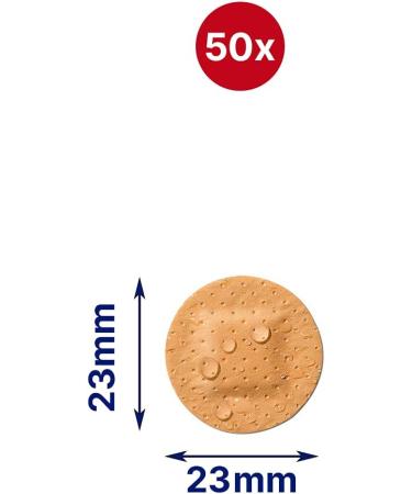 Elastoplast Plastic Water-Resistant Bandages for Small Wound Care and First Aid Kit Discreet Size Strong Adhesion Repel Water and Dirt Bacteria Shield First Aid Supplies 50 Spots Beige 50 Strips - Buy Online on GoSupps.com