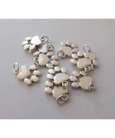 Paw Trailer Dog & Cat Charms - Gold/Silver Plated 10-Paw Supporters for DIY Jewelry Accessories & Decorations | H 1.6 cm - Buy Online on GoSupps.com