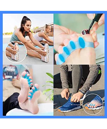 Silicone Toe Separator for Hallux Valgus Correction - 6X Blue Toe Separator for Bunions, Hammer Toes - Foot Toe Spreader Gel for Toe Protection - Buy Online on GoSupps.com