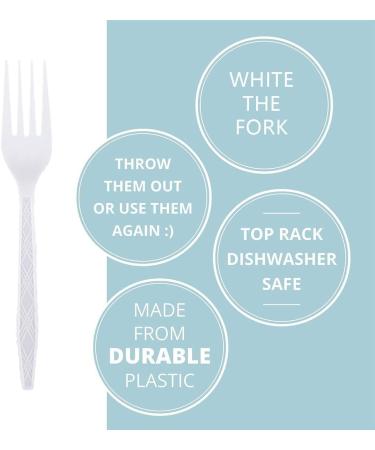 300 PCS Disposable Plastic Utensils 6.3In Plastic Forks Heavyweight Disposable Clear Forks Disposable Plastic Cutlery for Dinners Buffets Take-Out Catering Food Services(White) 300 PCS Plastic Forks - Buy Online on GoSupps.com