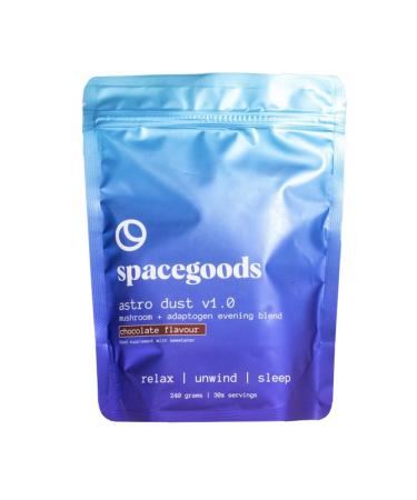 Spacegoods - Astro Dust v1.0 - Chocolate Flavour Mushroom Powder Blend - Promotes Relaxation and Deesp Sleep - with Reishi Ashwagandha L-Tryptophan Magnesium & More - Vegan - 30 Servings