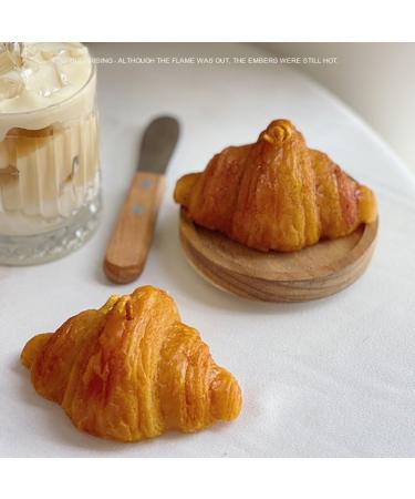 Croissant Shaped Vanilla Scented Candle 1PC Cozy Aroma Soy Wax Decrorative Candle Gift Stress Relief (Brown)