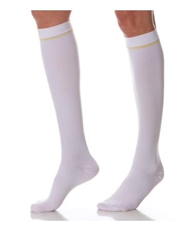 SCUDOTEX Medical knee highs compression binding 18-24 Hg medium length color white size 2