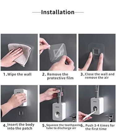 Fayelong Automatic toothpaste set hanging punch free toothpaste toothbrush rack toothpaste rack lazy squeeze artifact (Pink) - Buy Online on GoSupps.com