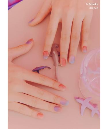ohora Semi Cured Gel Nail Strips (N Sharky) - Salon-Quality, Long Lasting & Easy to Apply - Pink - Buy Online on GoSupps.com