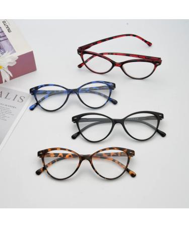 Eyekepper 4-Pack Cateye Reading Glasses for Women +2.00 - Stylish & Colorful 2.0x Readers - International Shipping Available - Buy Online on GoSupps.com