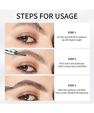 Eyebrow Pencil - Long Lasting Waterproof Long Lasting Fork Tip Tattoo Eyebrow Pen for Natural Hair to Defined Brows (Black) - Buy Online on GoSupps.com
