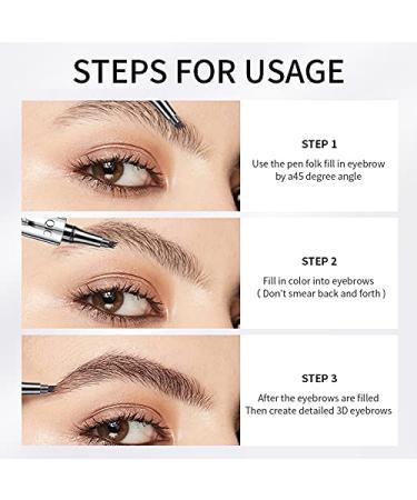 Buy Eyebrow Microblading Pen - Long-Lasting Waterproof 4 Point Brow Pen in Red Brown | Perfect Eye Makeup for Natural Look - Buy Online on GoSupps.com
