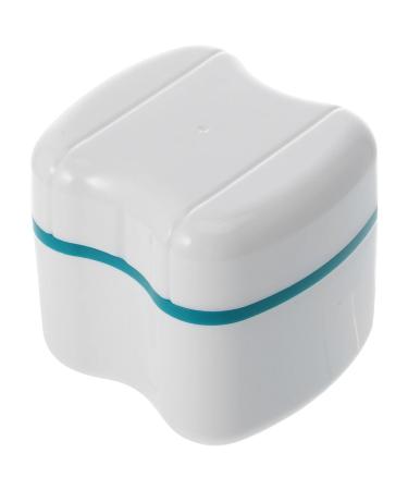 Denture box denture container braces container with sieve (green)