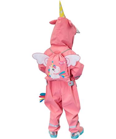 Barakara Kids Waterproof Rain Poncho - Lightweight Hiking Hooded Jacket | Safe Reflective Design - Hape Pink M - Buy Online on GoSupps.com