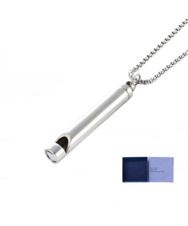 Breathing Necklace Meditation Accessories for Mindfulness Anxiety Stress Relief Calm Down Shift Attention Relaxation Sleep Aid Quit Vaping Stainless Steel Chain Self Care Gift for Men & Women