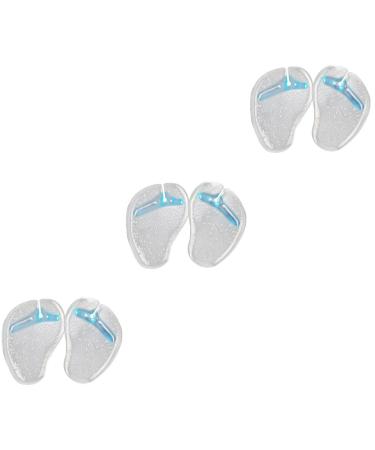 3pairs Gel Flip-Flops Forefoot Pads Anti Slip Shoe Inserts Clip Foot Slippers Stickers Blue