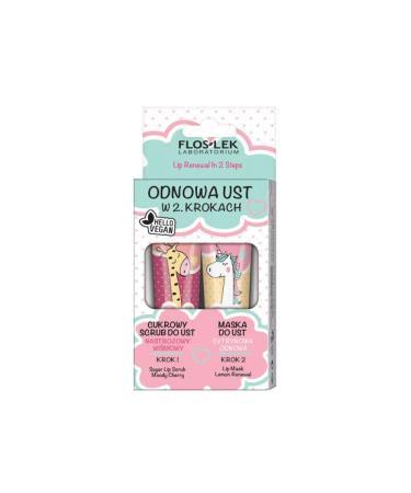 Floslek lip care Sugar lip scrub and lip mask 2x14g
