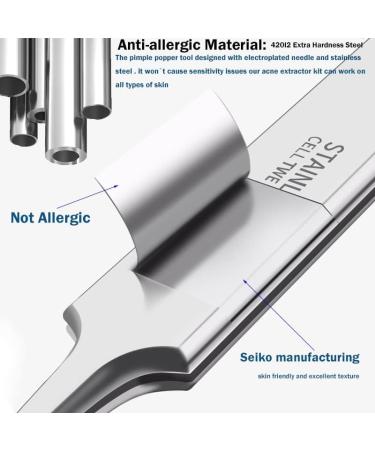 Pimple Popper Tool Kit - 2Pcs Professional Blackhead Remover Tweezers and Extractor for Acne Treatment and Blemish Removal - Buy Online on GoSupps.com