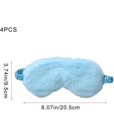 4 Pcs Plush Eye Masks - Comfortable Sleep Shades for Travel - Elastic Sleep Masks with Strap - Buy Online on GoSupps.com