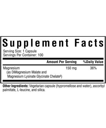 Seeking Health Optimal Magnesium 150mg Capsules Chelated Lysinate-Glycinate & Malate, Energy & Mood Support, Vegetarian Formula - 100 Count - Buy Online on GoSupps.com
