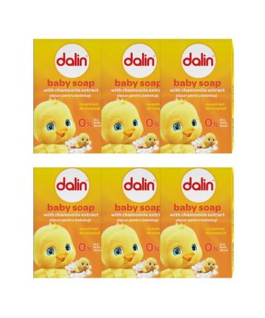 DaLin Dalin Baby Soap with Chamomile Extract Pack of 6 x 100g Tablets SLS Free
